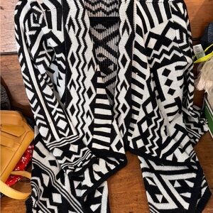 Dolled Up Black and White Patterned Cardigan